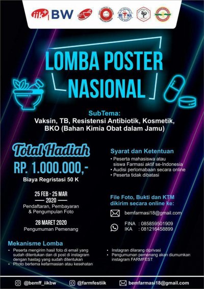 Lomba Poster Nasional oleh BEM Fakultas Farmasi